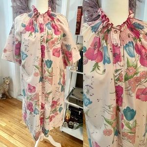 Pink floral duster